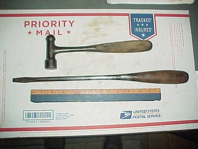 H.D. Smith Perfect Handle Ball Peen Hammer & 16 3/8" Long Screwdriver Old Tools