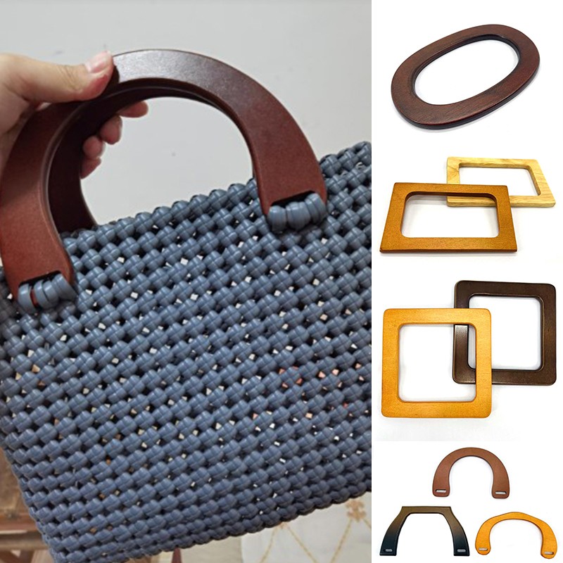 Tote Handle Wood Bag Handle Luggage Accessories Woven Bag Handle DIY Solid Wood