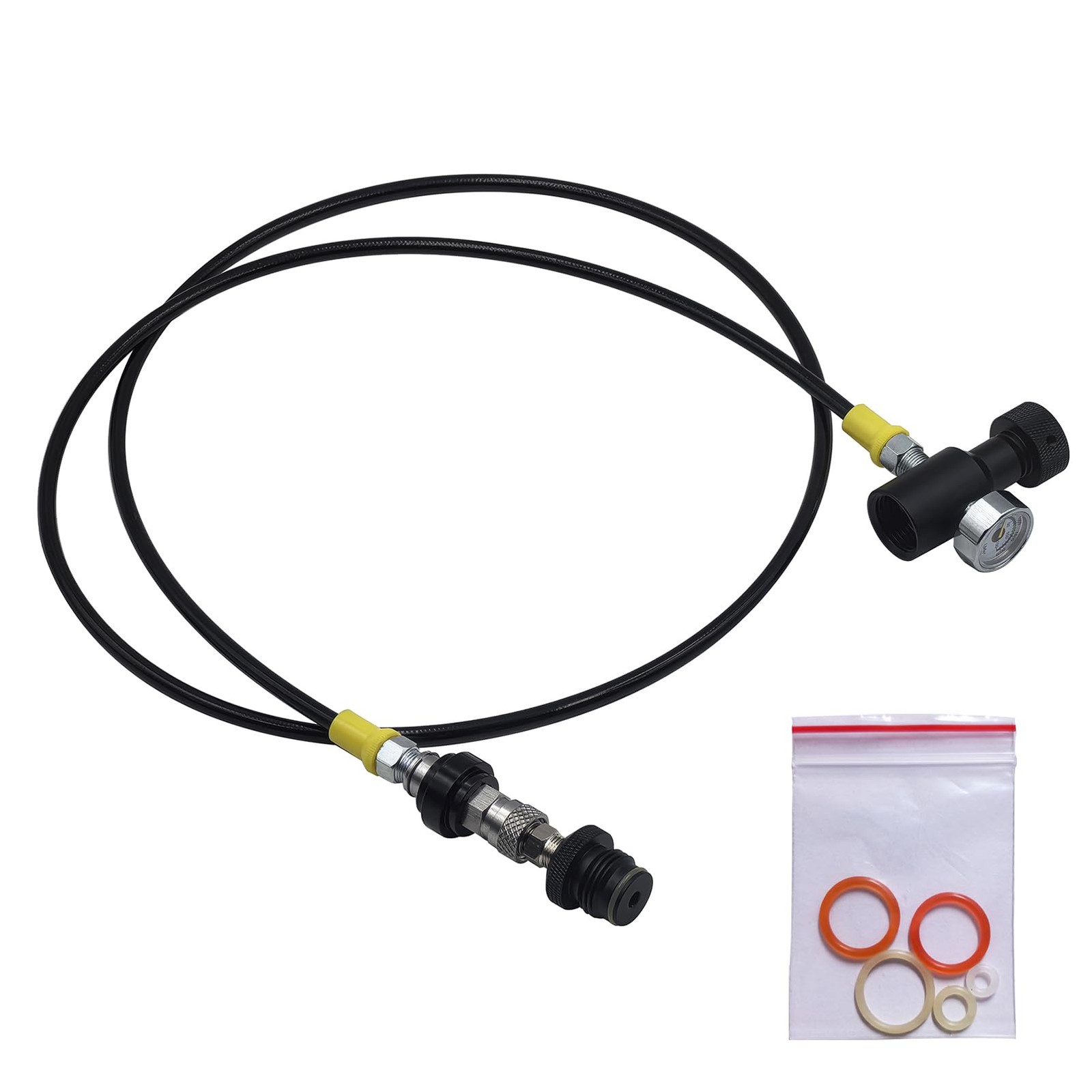 Aopkeo Paintball Marker Remote Hose Line 52inchines/130cm Stainless Steel Qui...