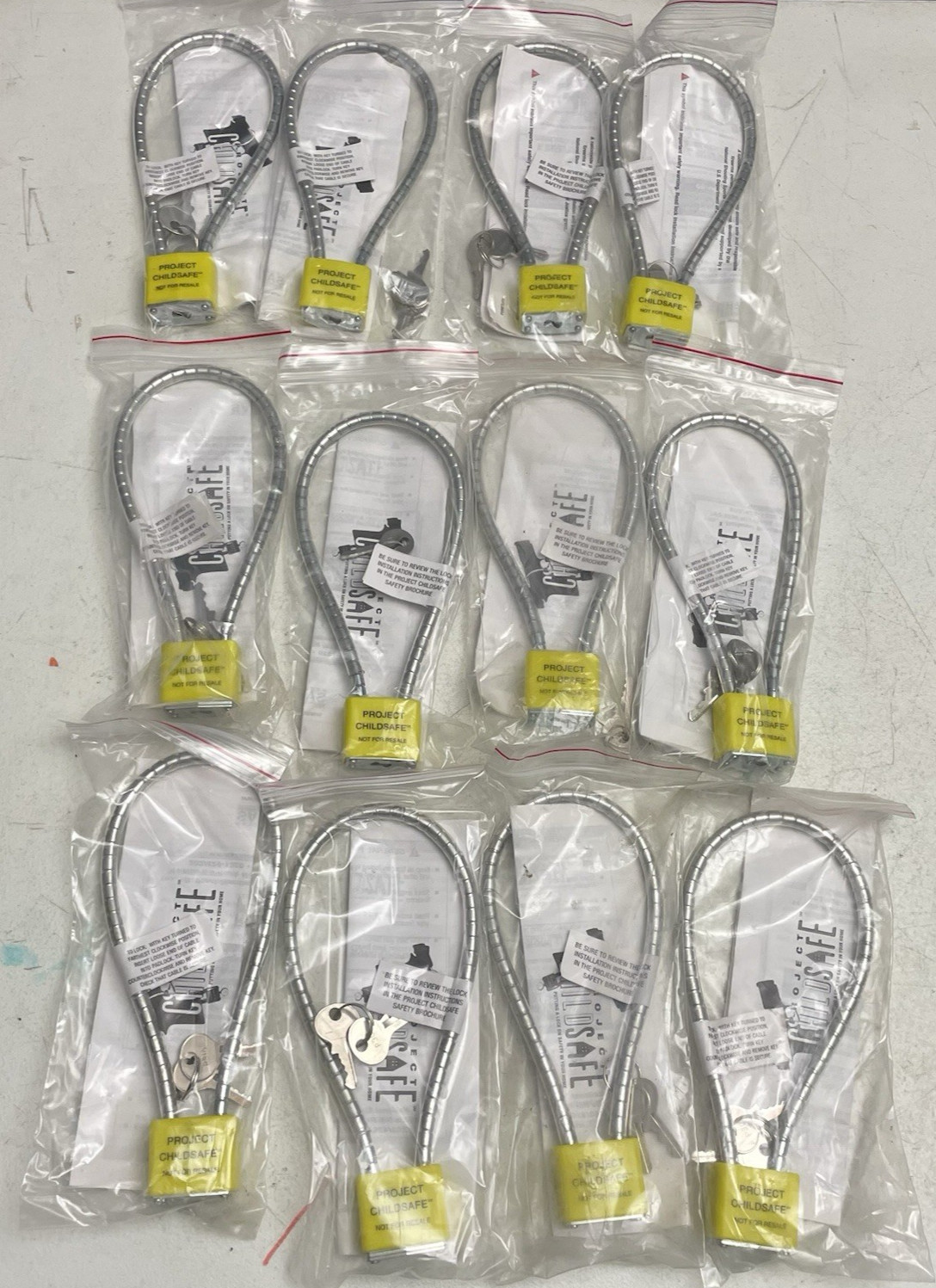 Cable Gun Locks Project Home Safe Childsafe Gun Locks with Keys Qty. 12 - New
