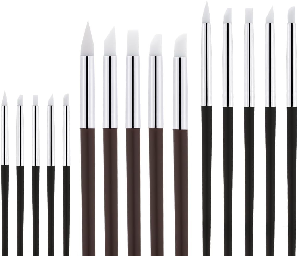 Silicone Paint Brushes for Crafts, 5 Shapes Head, Rubber Paint Pens