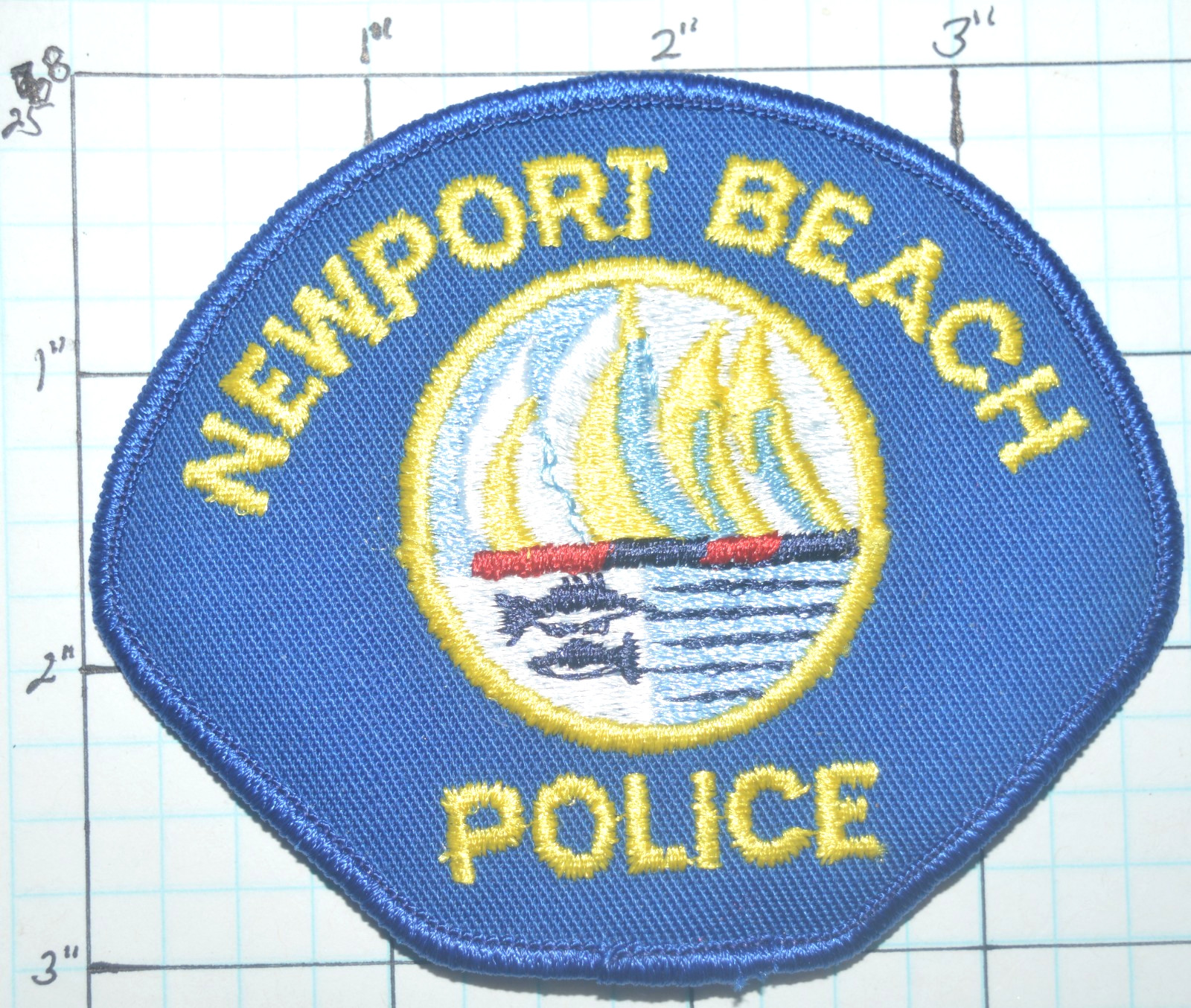 CALIFORNIA, NEWPORT BEACH POLICE DEPT 3.75" WIDE PATCH