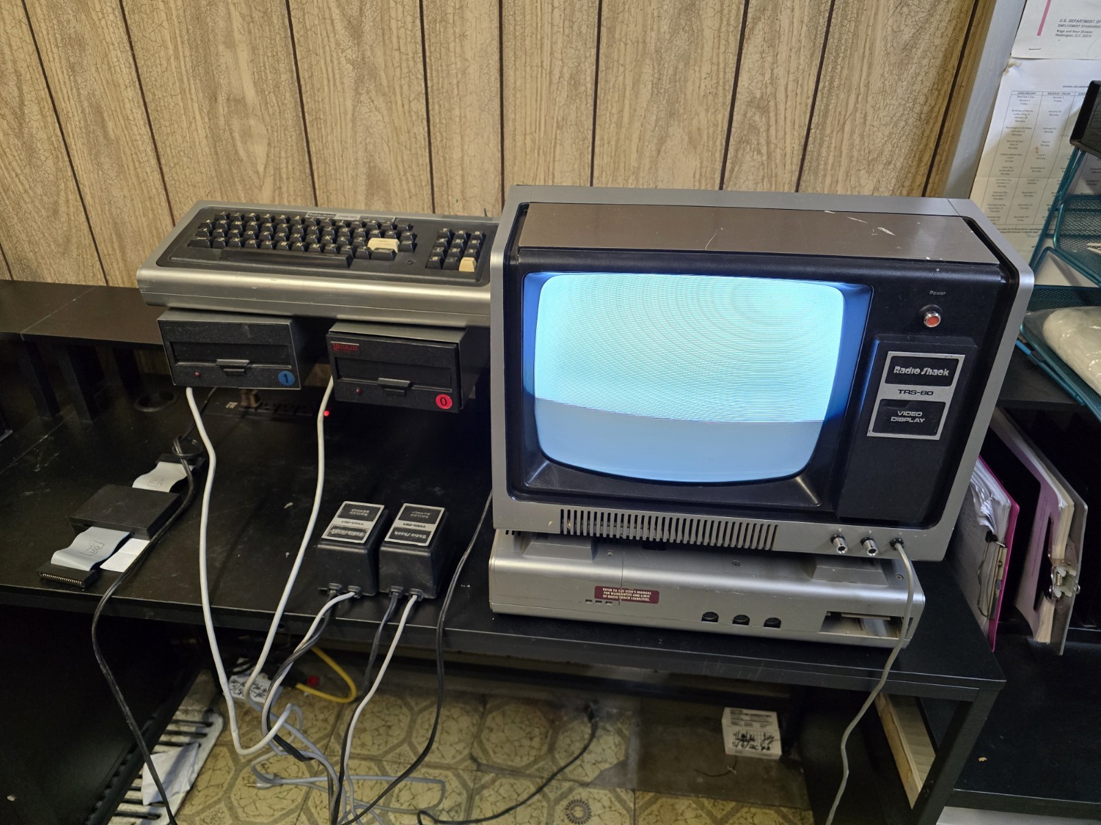 Radio Shack TRS-80 Model I w/ Monitor Expansion Interface Dual Mini Disk As Is!