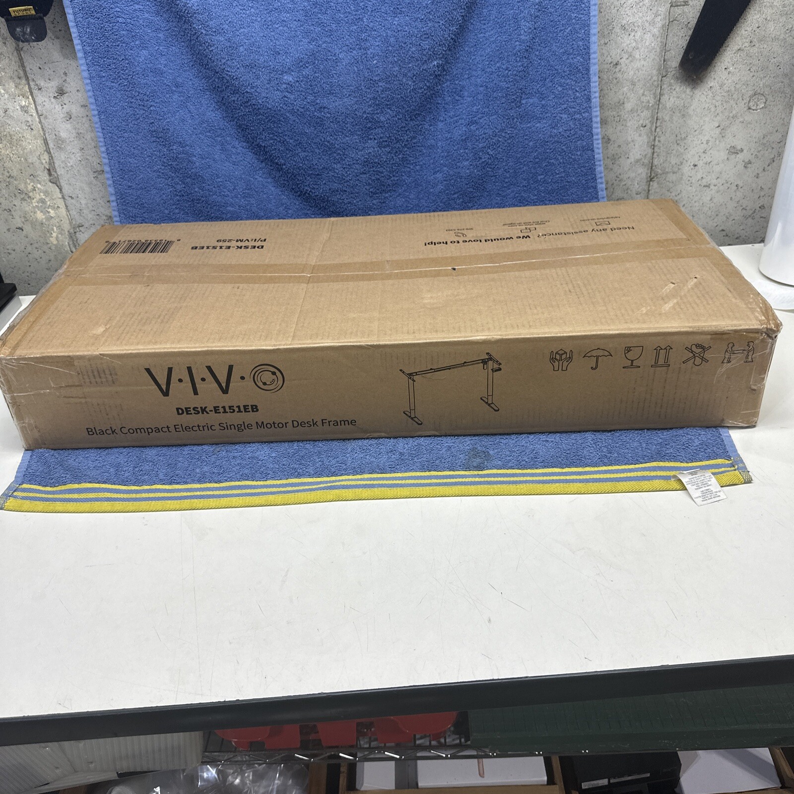 VIVO BLACK ELECTRIC SINGLE MOTOR DESK FRAME E151EB NEW IN BOX