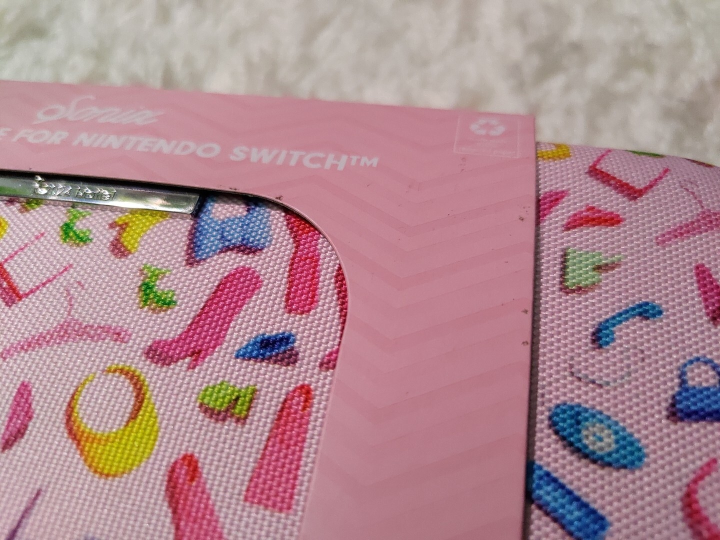 NIP Sonix Barbie Nintendo Switch Soft Shell Carry Case Pink Handle With Zipper