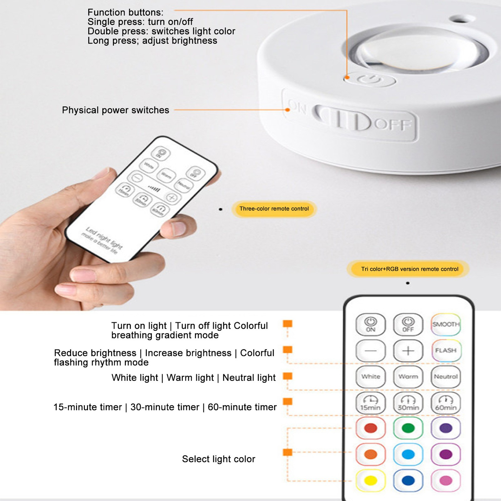 Under Cabinet Lighting Stick On LED Under Cabinet Light 500mAh Dimmable fitting