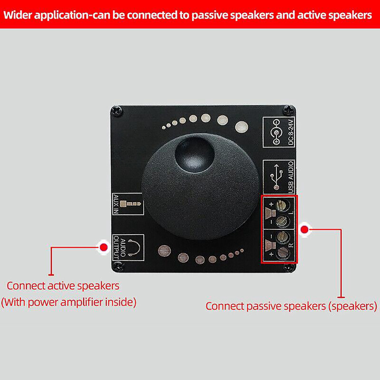 5-24V Mini Bluetooth 5.0 Wireless Stereo Audio Amplifier Board Accessories