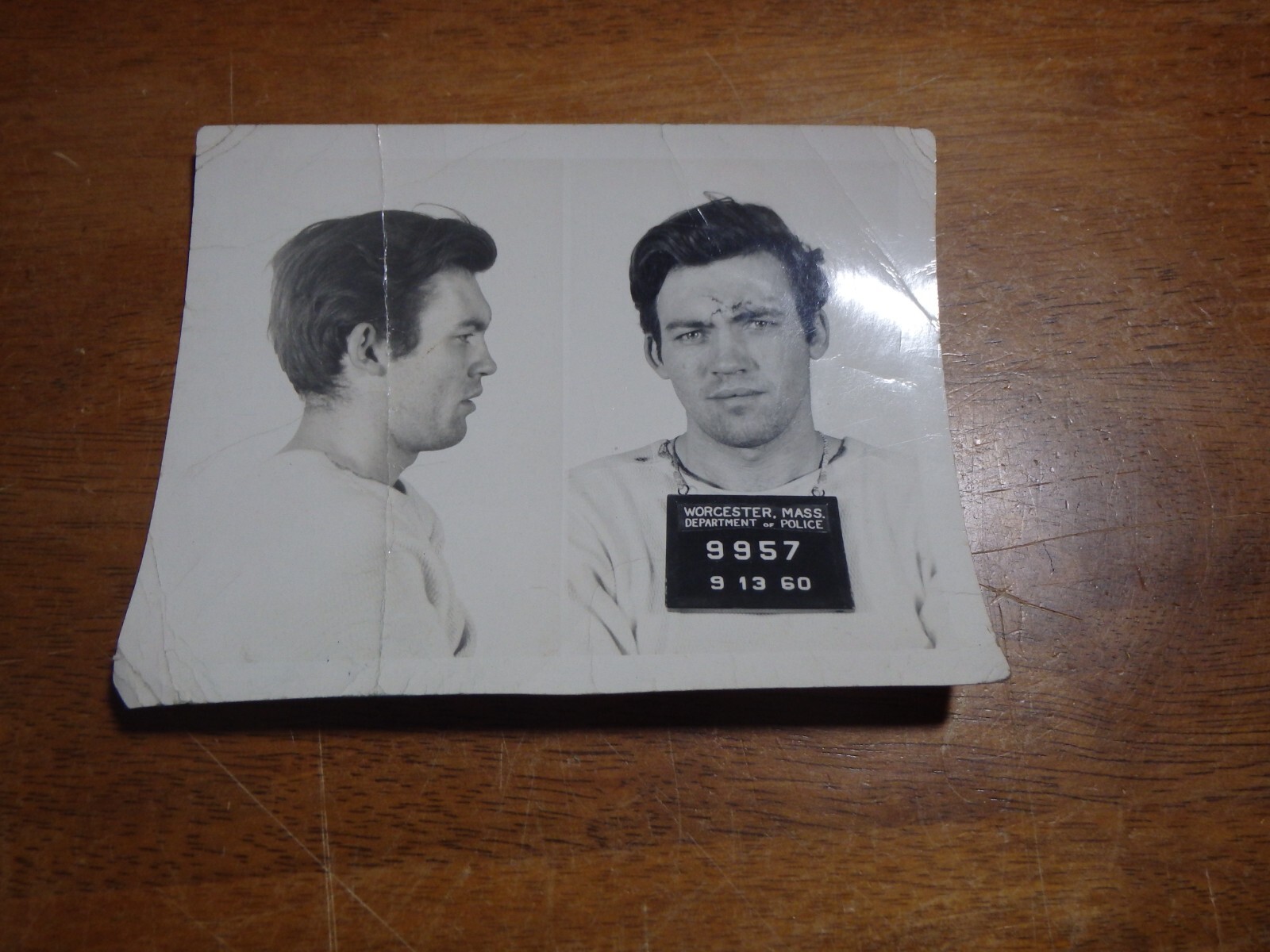 WORCESTER MASSACHUSETTS police DEPARTMENT PRISONER MUG SHOT 1960S BX 2#33