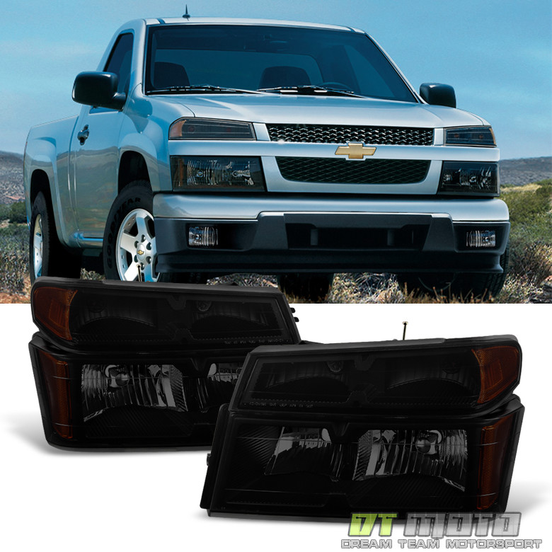 Black Smoke 2004-2012 Chevy Colorado GMC Canyon Headlights Parking Signal Lamps