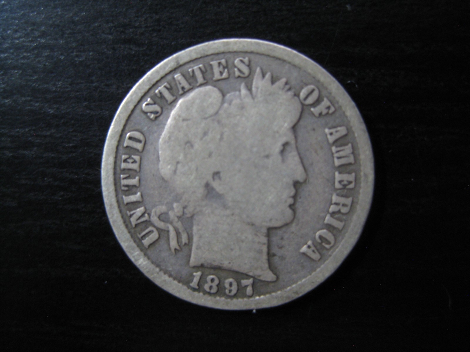 UNITED STATES 1897-S silver 10c Barber dime key date! Very nice!
