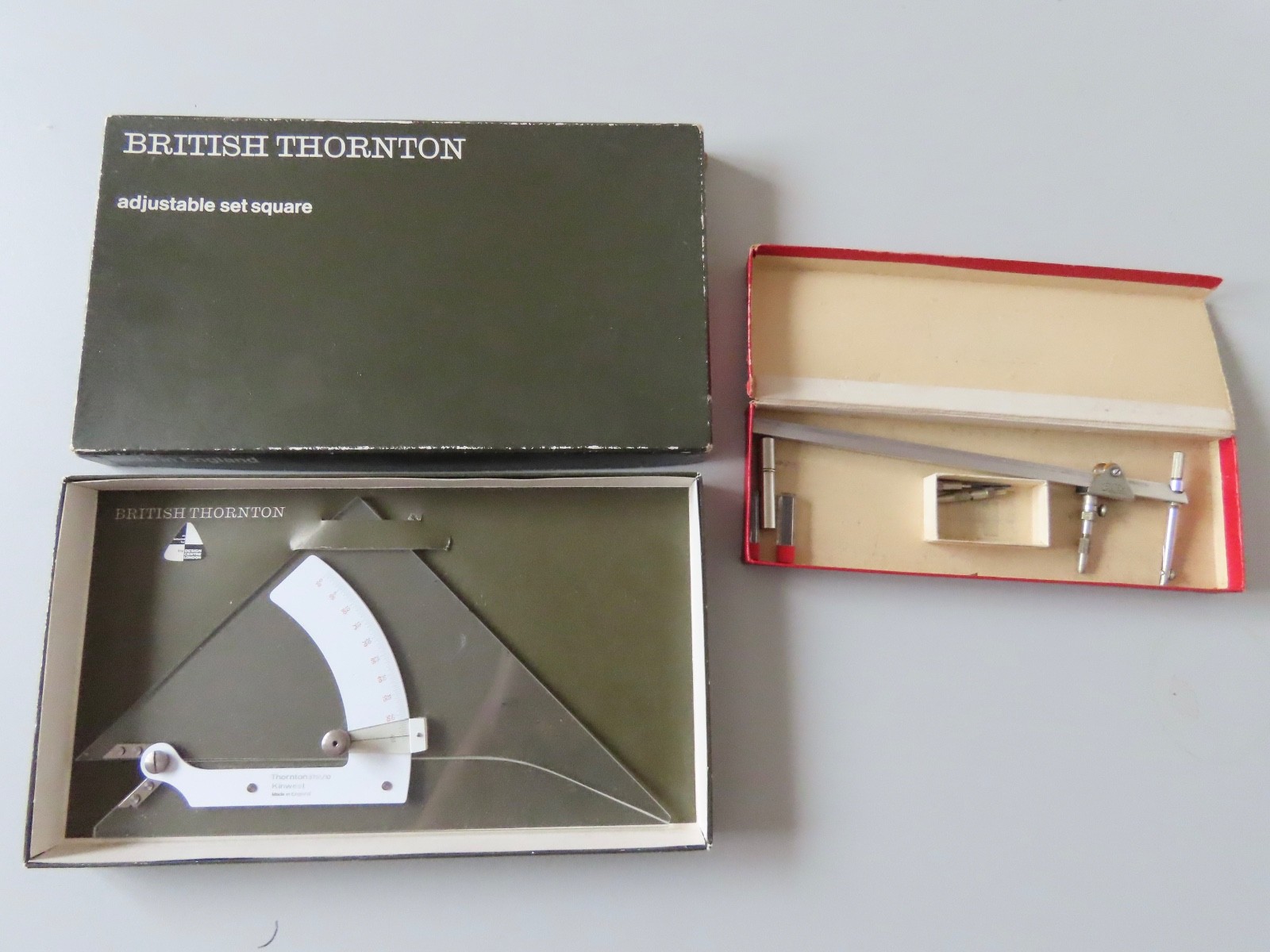 Vintage Drawing Tools - British Thornton 3791/10 Set Square & Centex Beamette