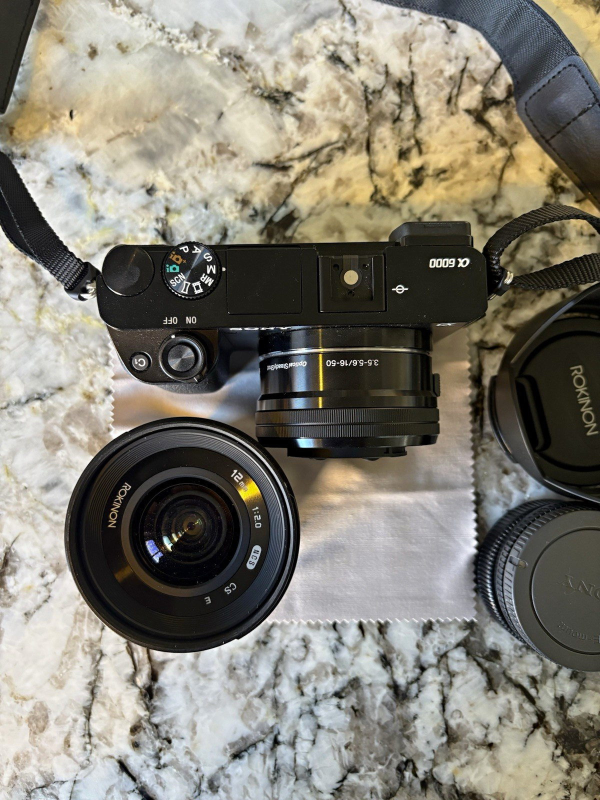 Sony Alpha a6000 Mirrorless Camera Bundle 16-50mm OSS + Rokinon 12mm + 16GB