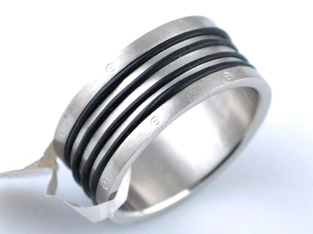 Women Men Teenager Steel Alliance Ring New Jewelry Screw 4 Lines Black 457