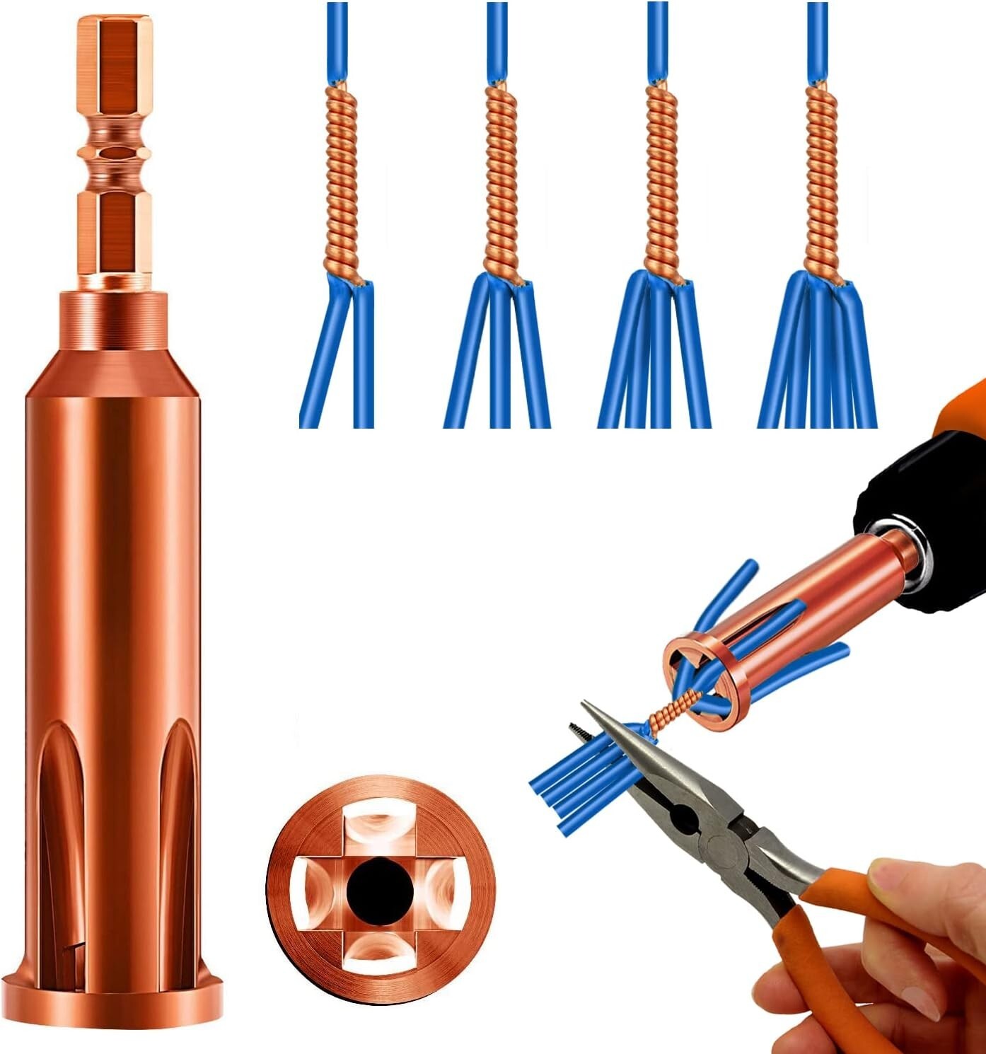 Universal Wire Twisting Tool Cable Wire Stripper and Twister Wire Stripping Tool