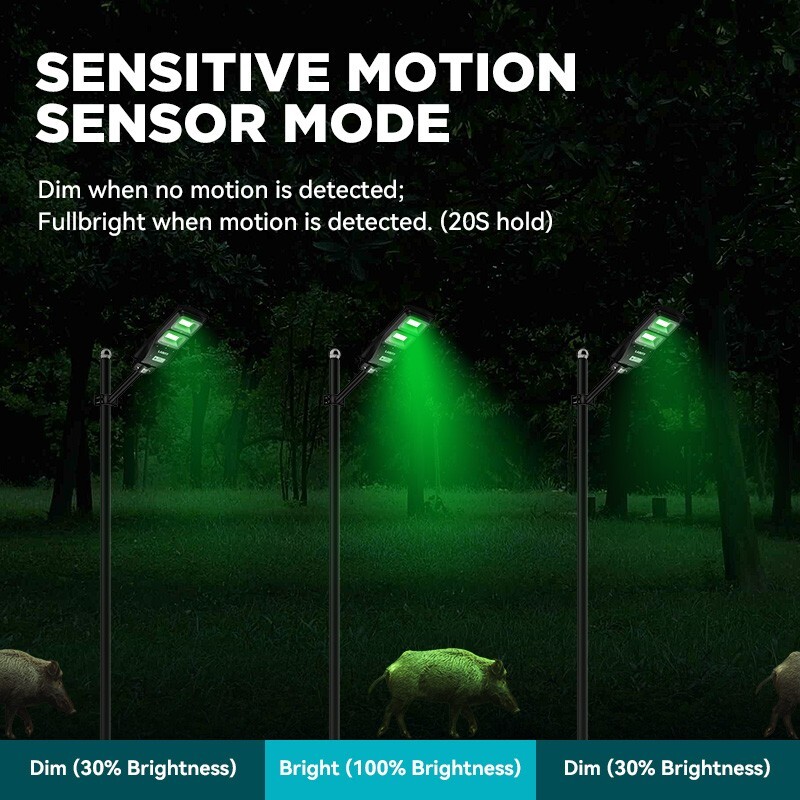 LANGY Solar hog light for hunting ,motion active green Light for Hunting