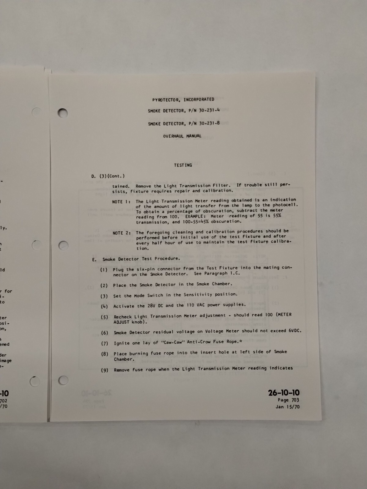 Pyrotector Incorporated Smoke Detector Overhaul Manual-Original