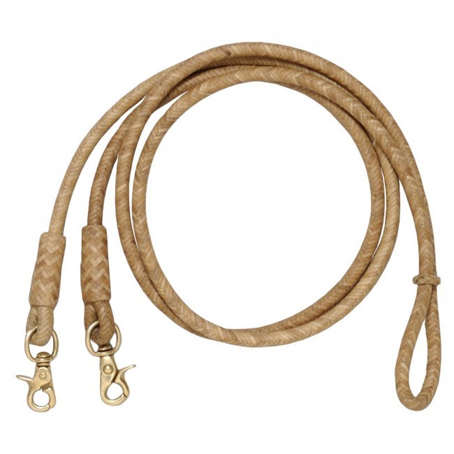 Western Natural Rawhide Braided Roping Reins 96" Long With Trigger Snap