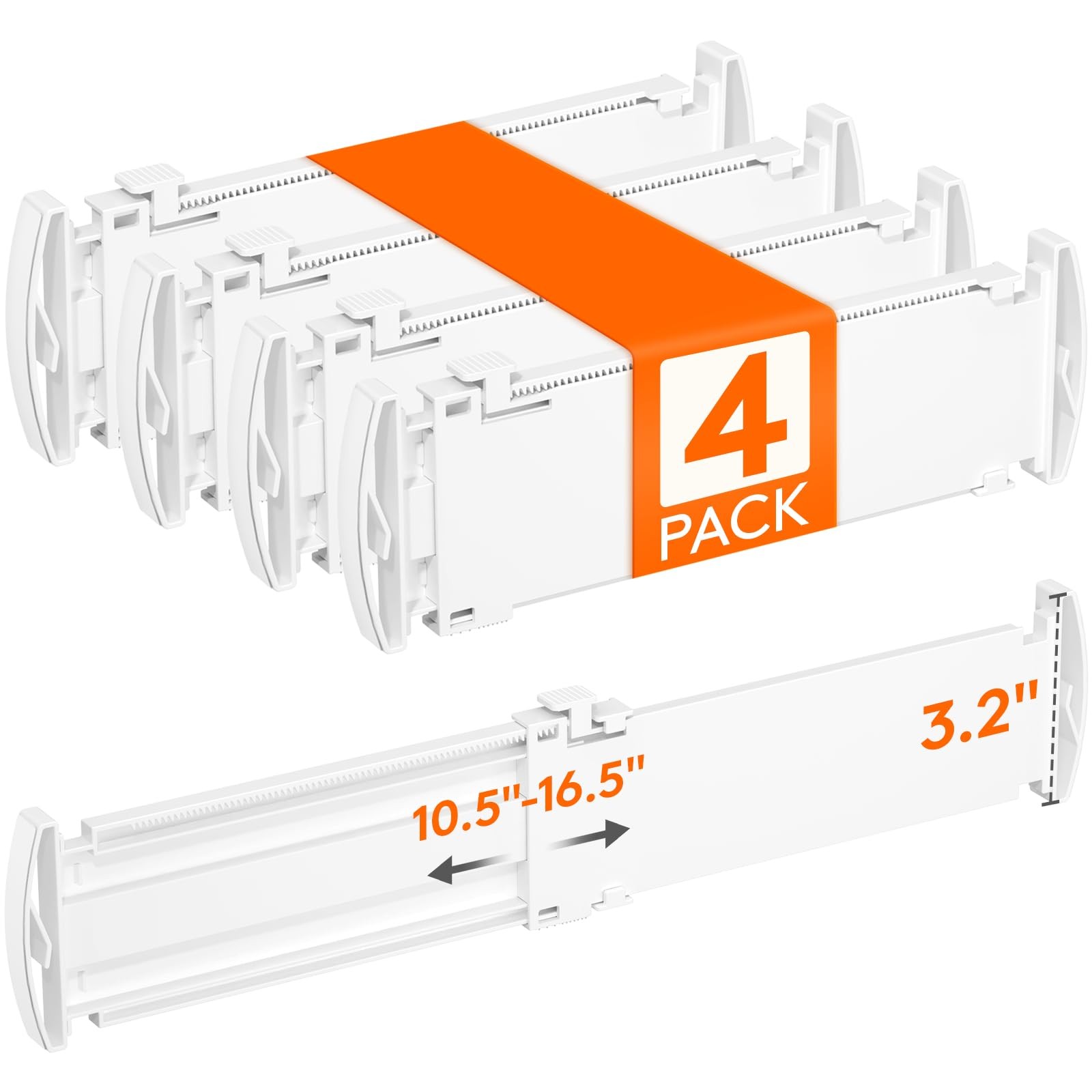 Lifewit Drawer Dividers for Clothes, 3.2" High 3.2"H, 10.5-16.5"L, White