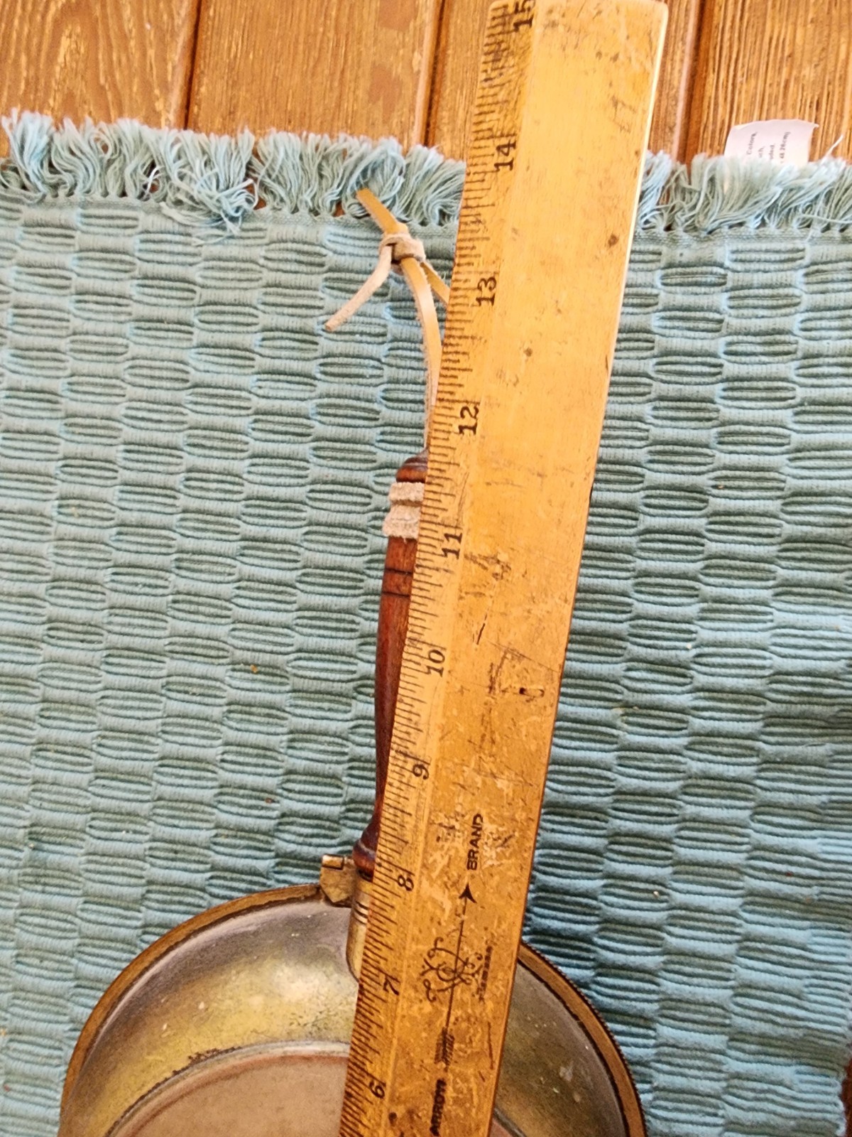 Vintage Silver on Copper Bed Warmer Silent Butler Crumb Catch WoodHandle Serpent