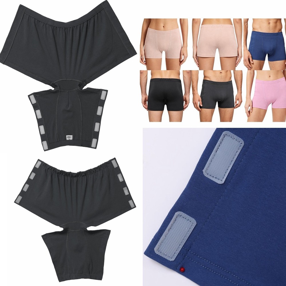Adult Tear Away Boxer Briefs Incontinence Post Surgery Recovery Breakaway Shorts
