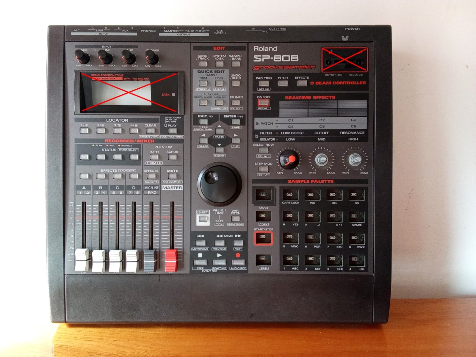 Roland Sp808 for parts (No mainboard, power, lcd, lcd cover, button set, d beam)