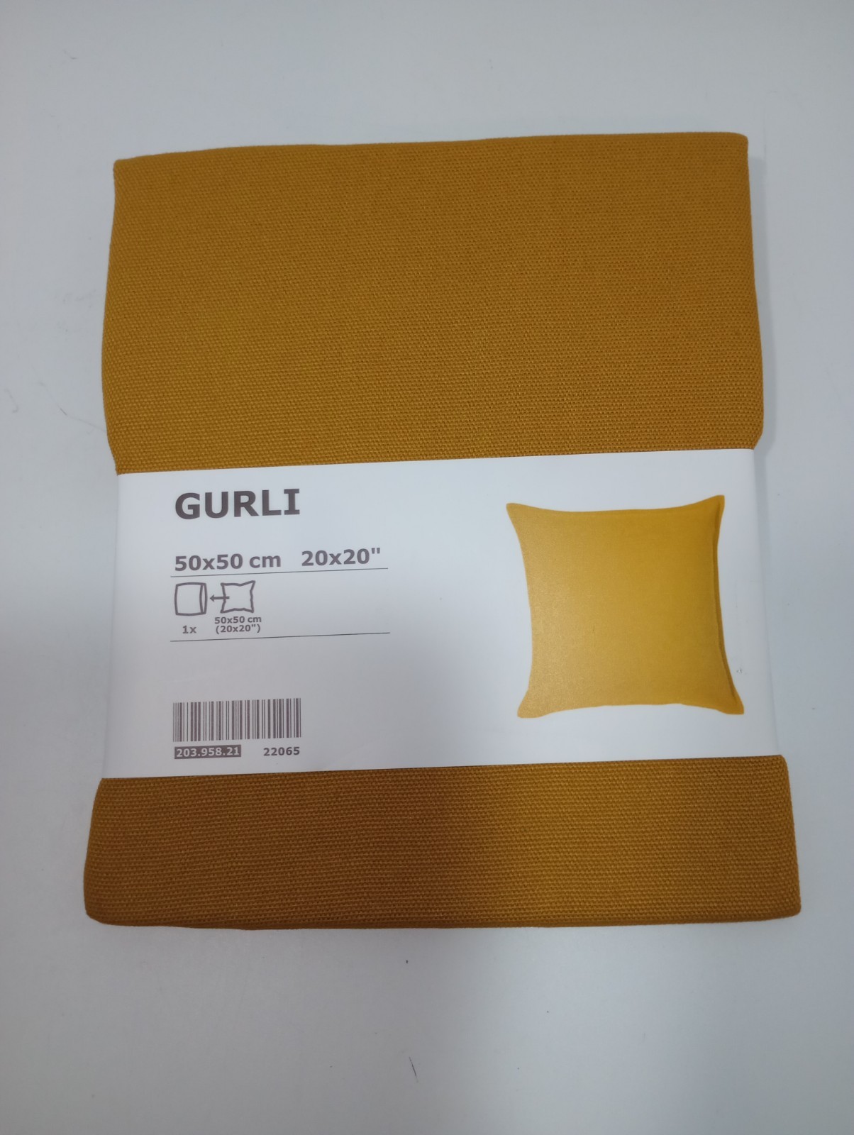 IKEA GURLI Pillow Cover Minimalist MCM Cushion Cover 20x20" Mustard