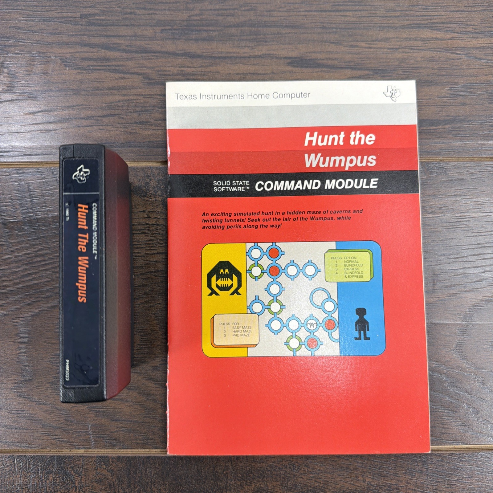 HUNT THE WUMPUS / TI-99/4A Cartridge & Manual Only