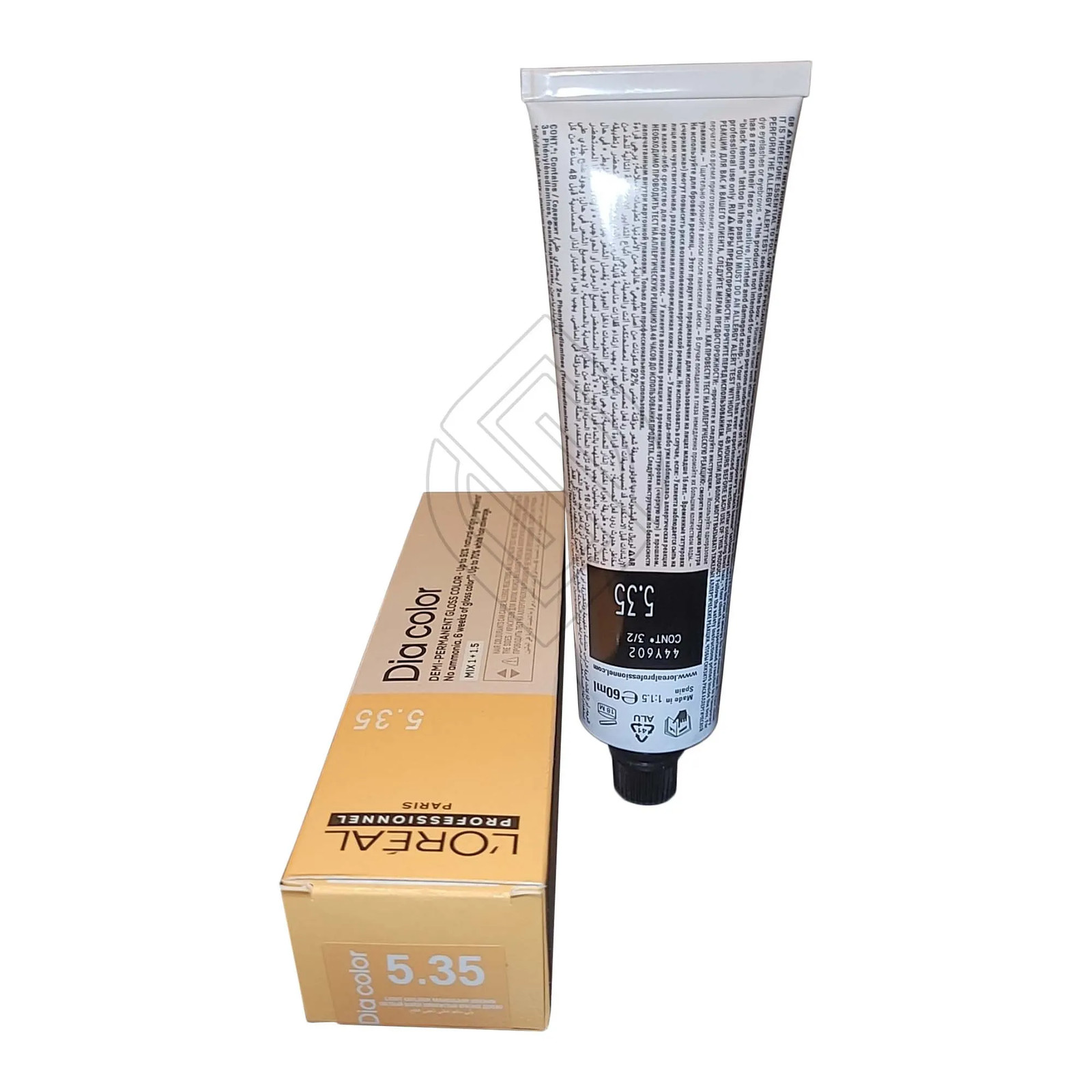 Loreal Dia Color #5.35 Golden Mahogany Brown Demi-Permanent Color Euro=5.35/5GRV
