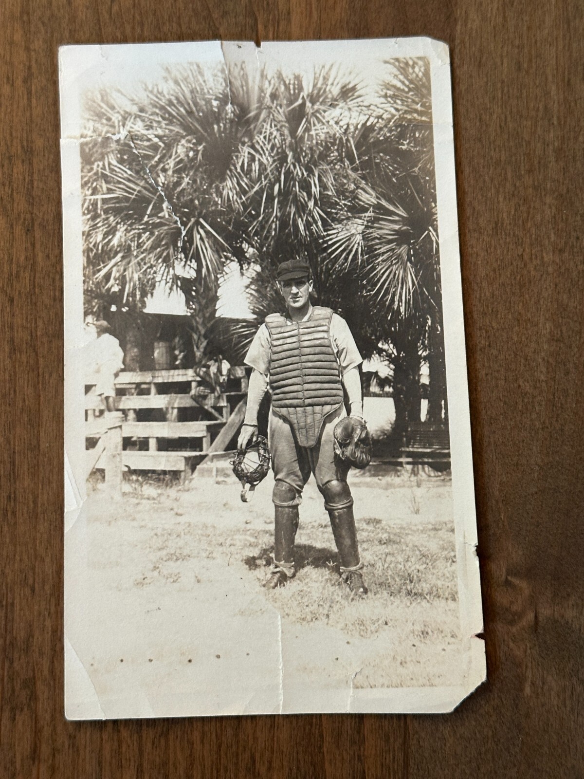 Vintage Baseball Catch 3.5x5.5 (player unknown / location unknown) poor