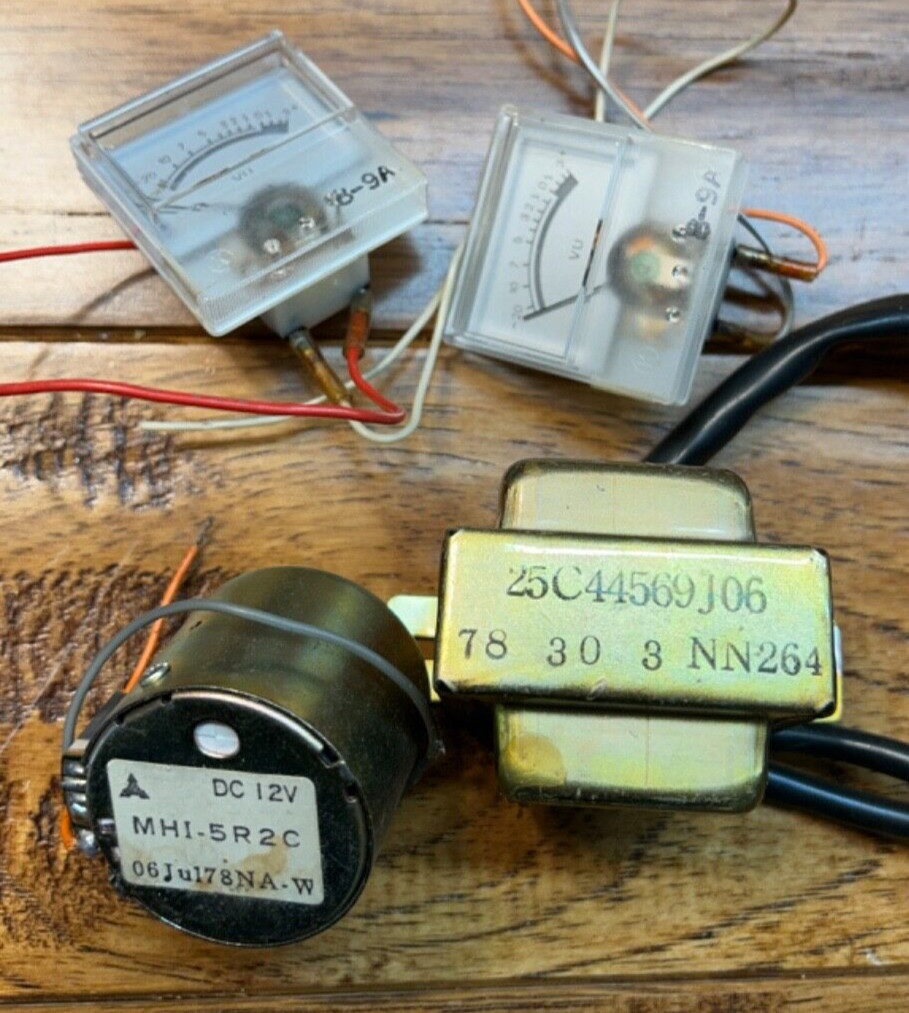 Lot - Electric Motor, Transformer, Meter, selling for Parts stereo radio