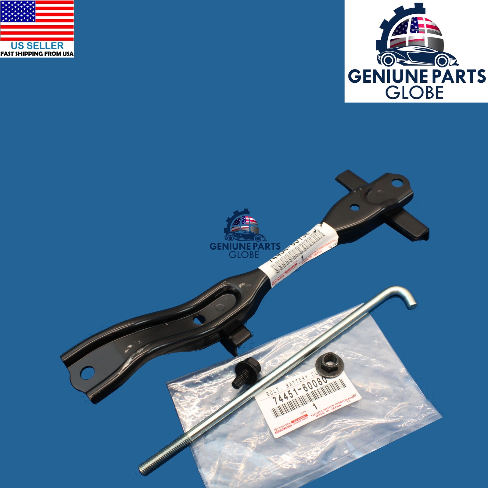 GENUINE OEM TOYOTA 08-21 LAND CRUISER LX570 BATTERY HOLD DOWN CLAMP W/BOLT KIT