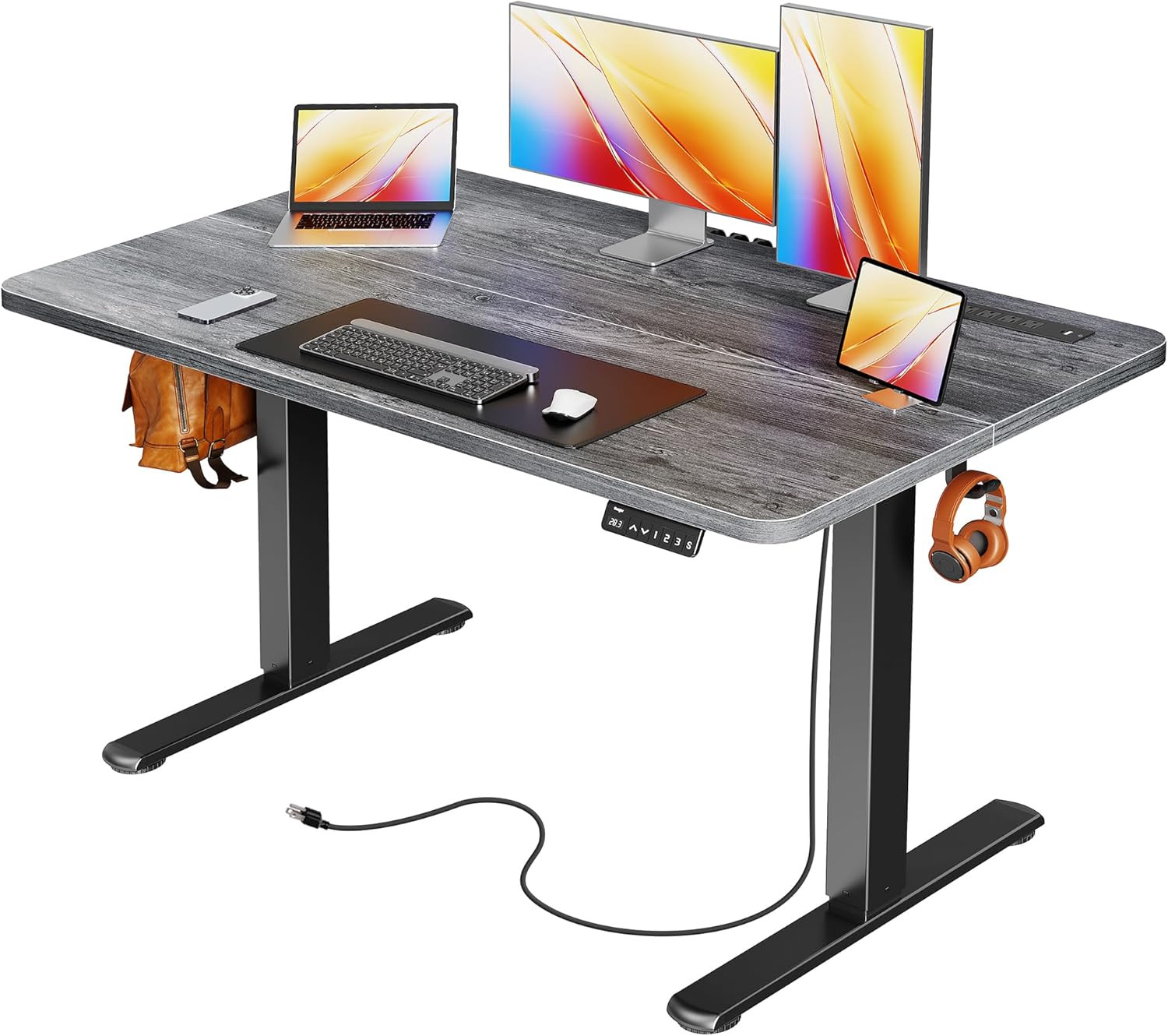 Electric Standing Desk with Power Outlets and USB-C Port, 47 X 24 Inch Height Ad