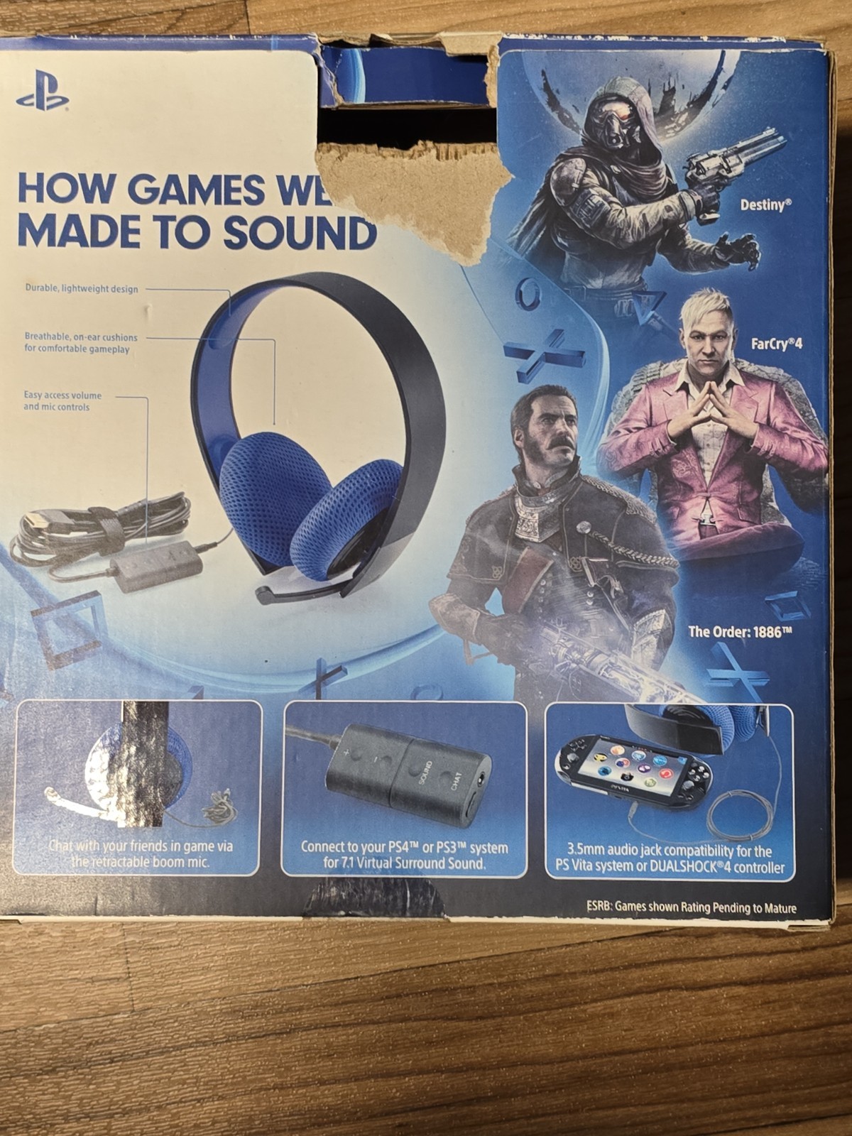 PlayStation Silver Wired Stereo Headset - *In Original Box* -- As Is