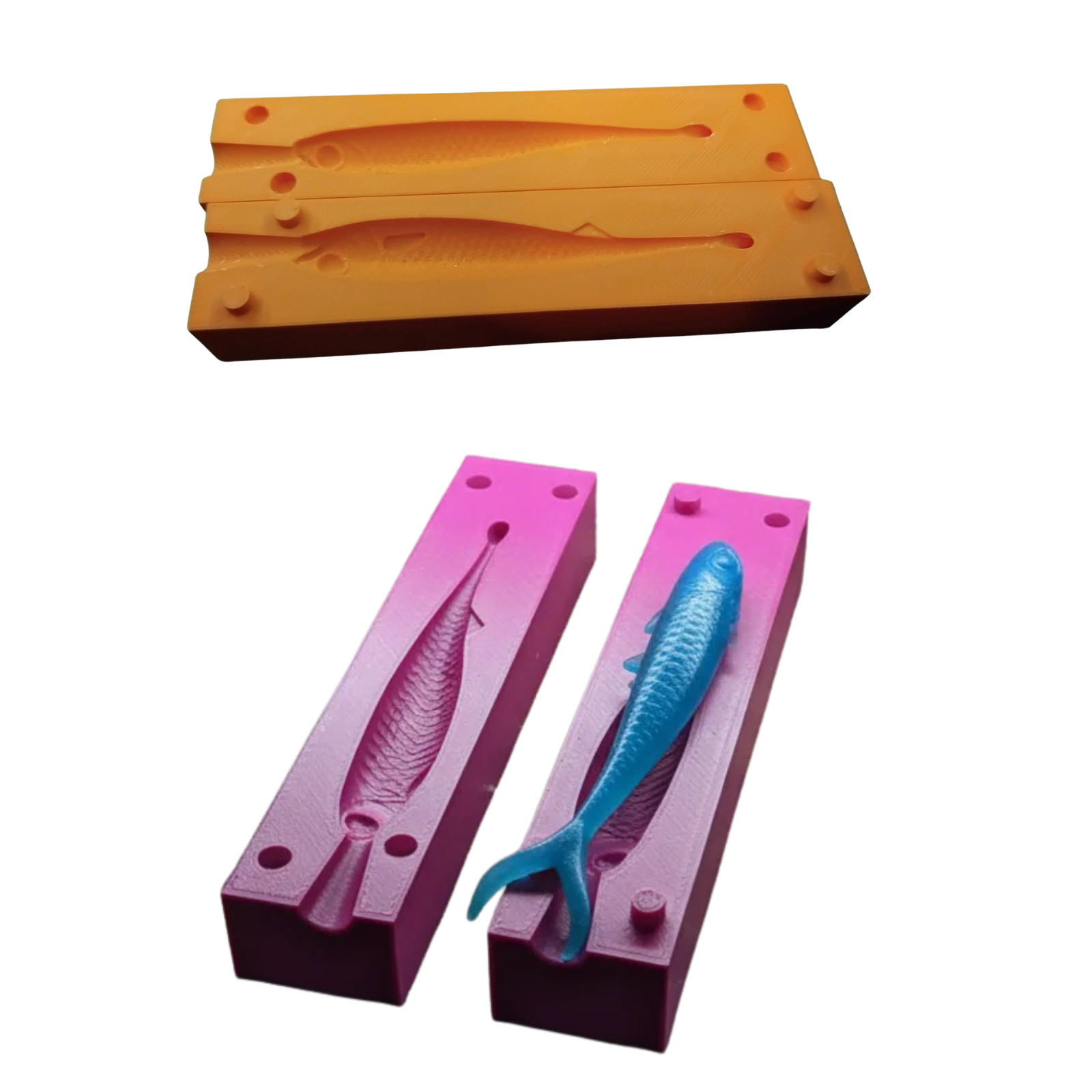 Split Tail Swimbait Fishing Lure Bait Mold Soft Plastic Closed Pour 3" 4" 5" 6"