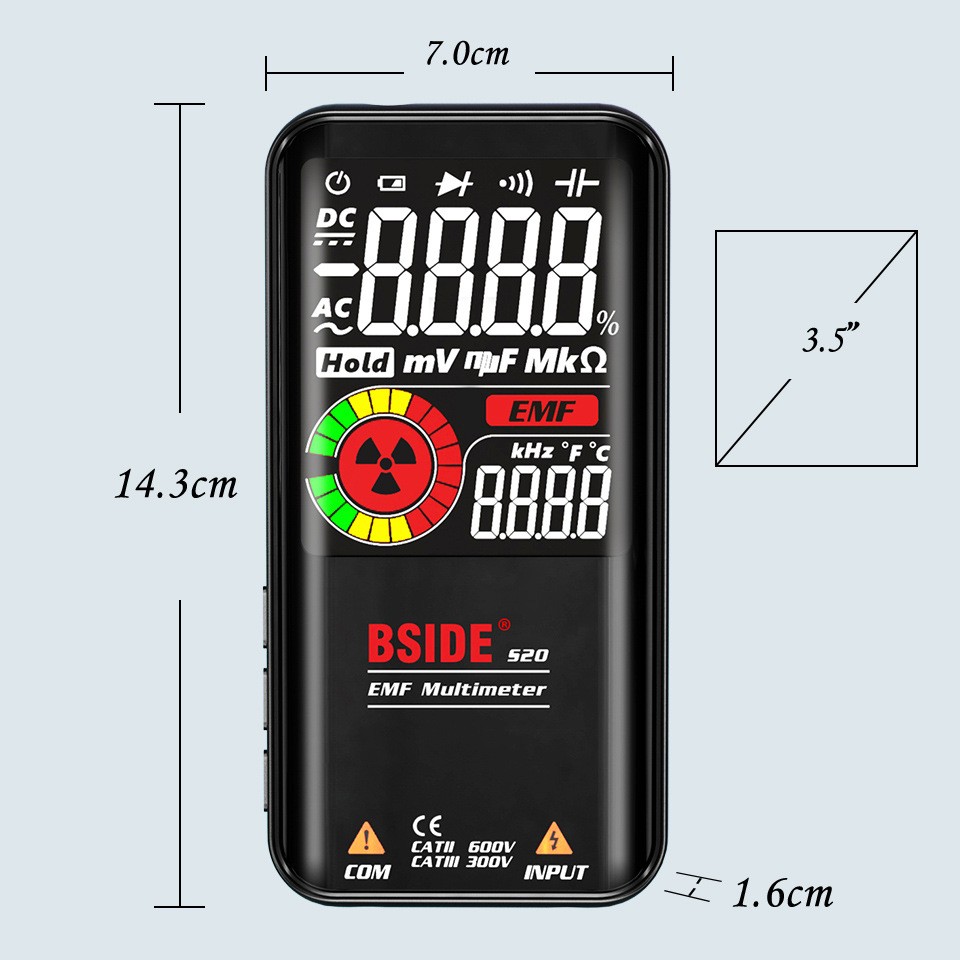 Digital EMF Meter Electromagnetic Radiation Detector Radiation Dosimeter Tester