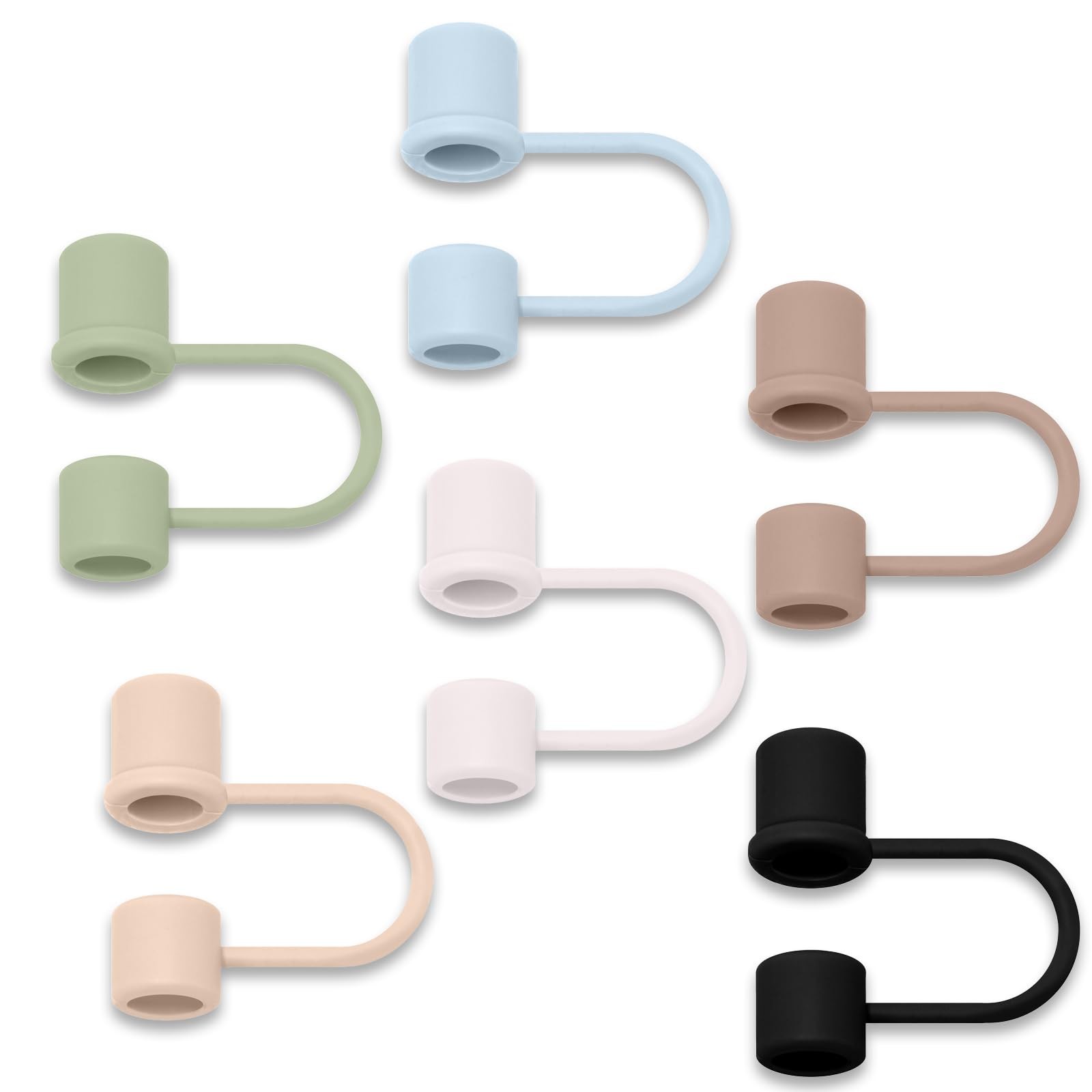 DEWJDFSC 6PCS Silicone Straw Covers Caps Compatible with 10mm, Colour1