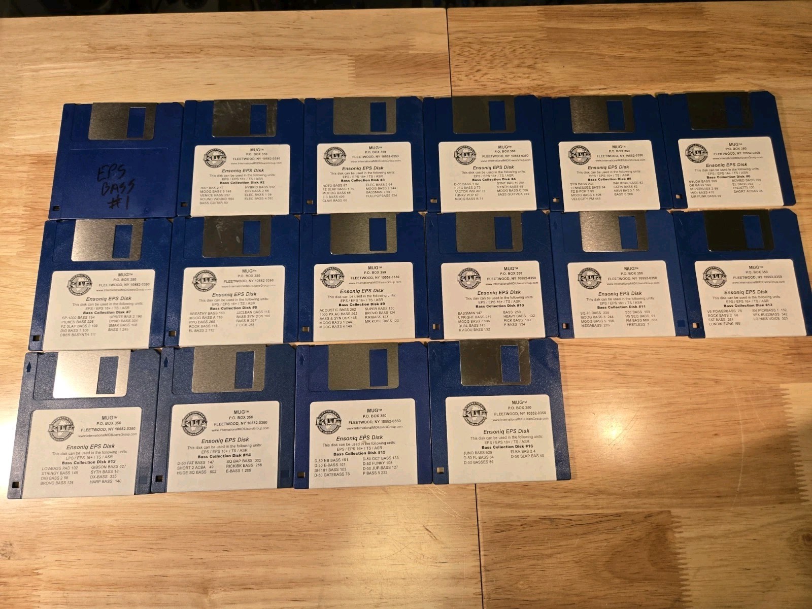 16 Ensoniq EPS MUG Bass Collection Sound Disc Collection. Int MIDI USER GROUP