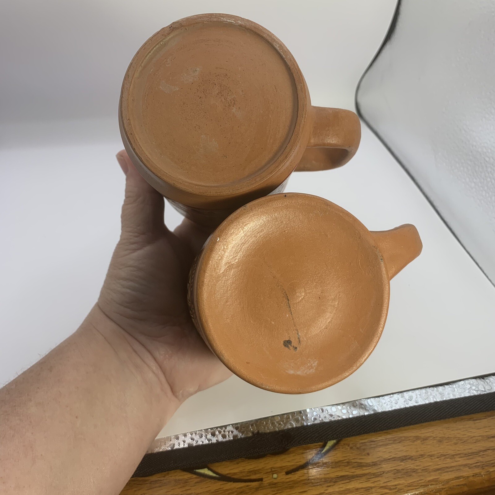 Pair Of Peruvian Terracotta Mugs