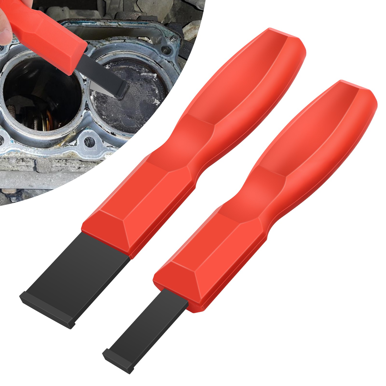 2Pcs Carbide Gasket Scraper Set 1-1/4" 5/8" Tungsten Blades for Engine Cleaning