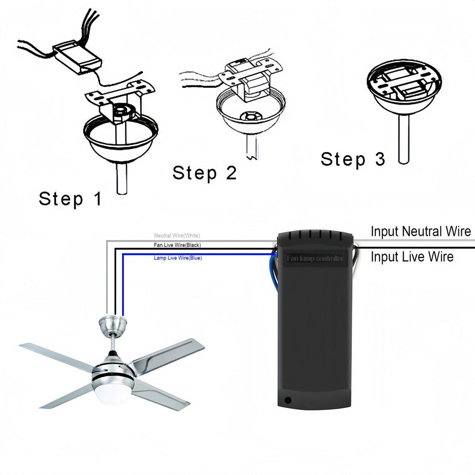 Universal Ceiling Fan Lamp Light Remote Control Receiver Kit Timing Wireless us