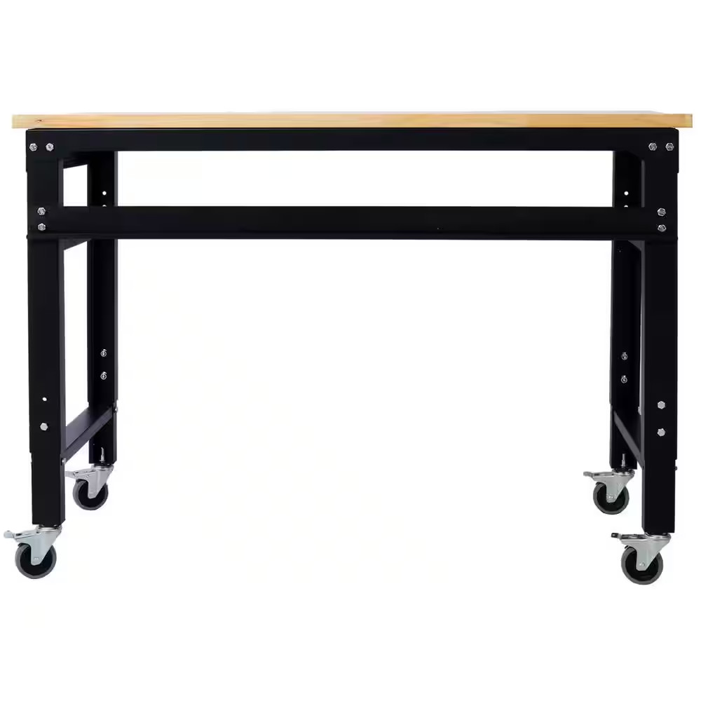 48 In. Wide Rolling Workbenches for Garage-Adjustable Height Workshop Tool Bench