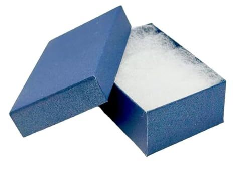 -6 Pack Cotton Filled Color Cardboard Jewelry Neckless, Ring, Pear Blue