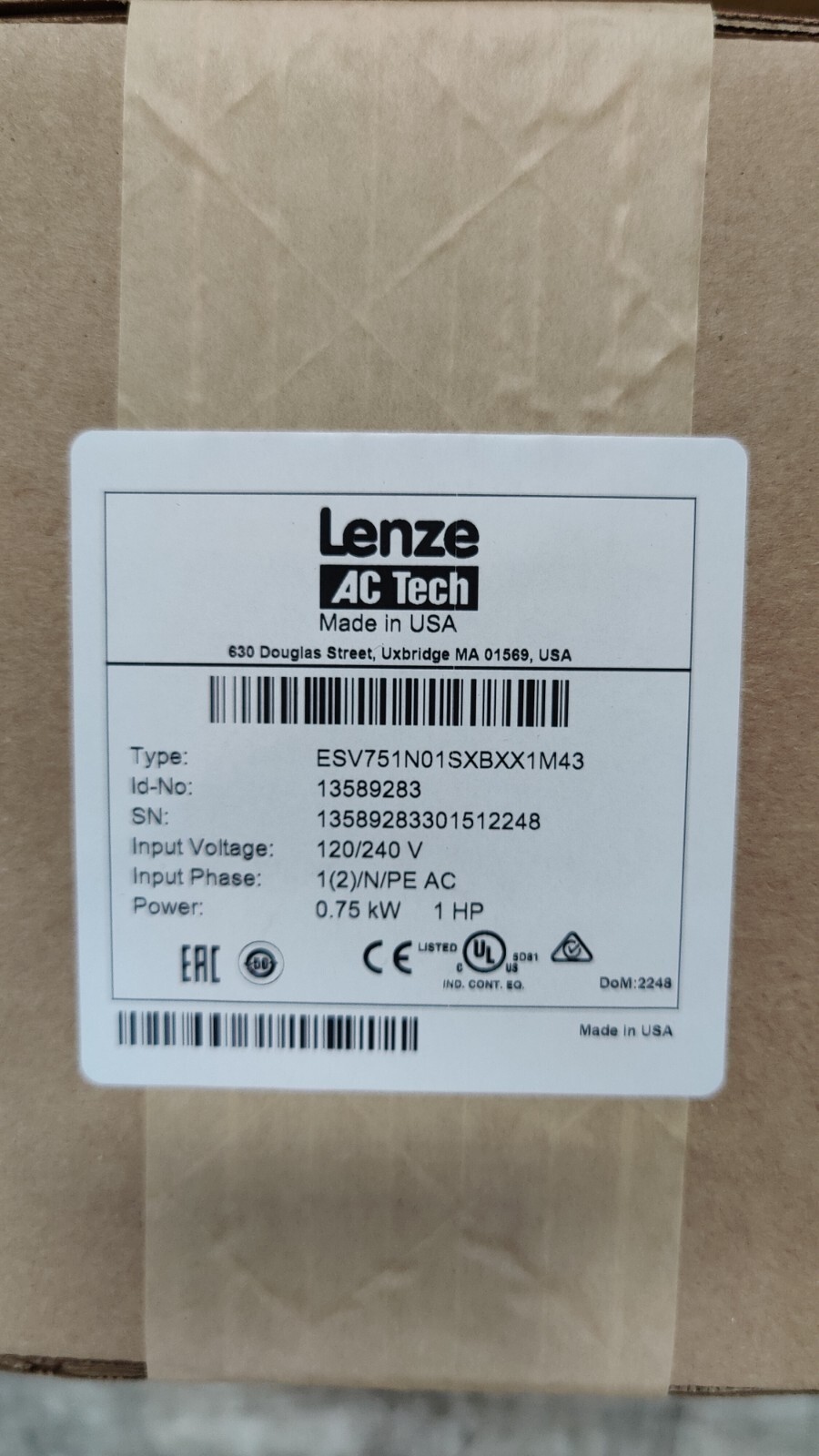 LENZE ESV751N01SXB AC TECH 'BRAND NEW USA STOCK"