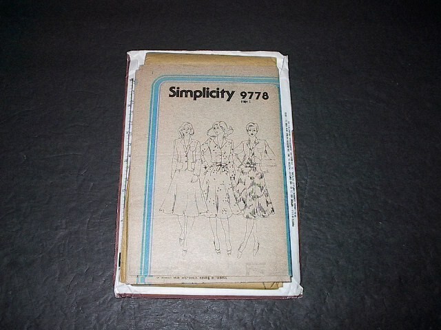 Simplicity Pattern 9778 Misses' Pullover Dress and Unlined Cardigan Jacket 10 UC
