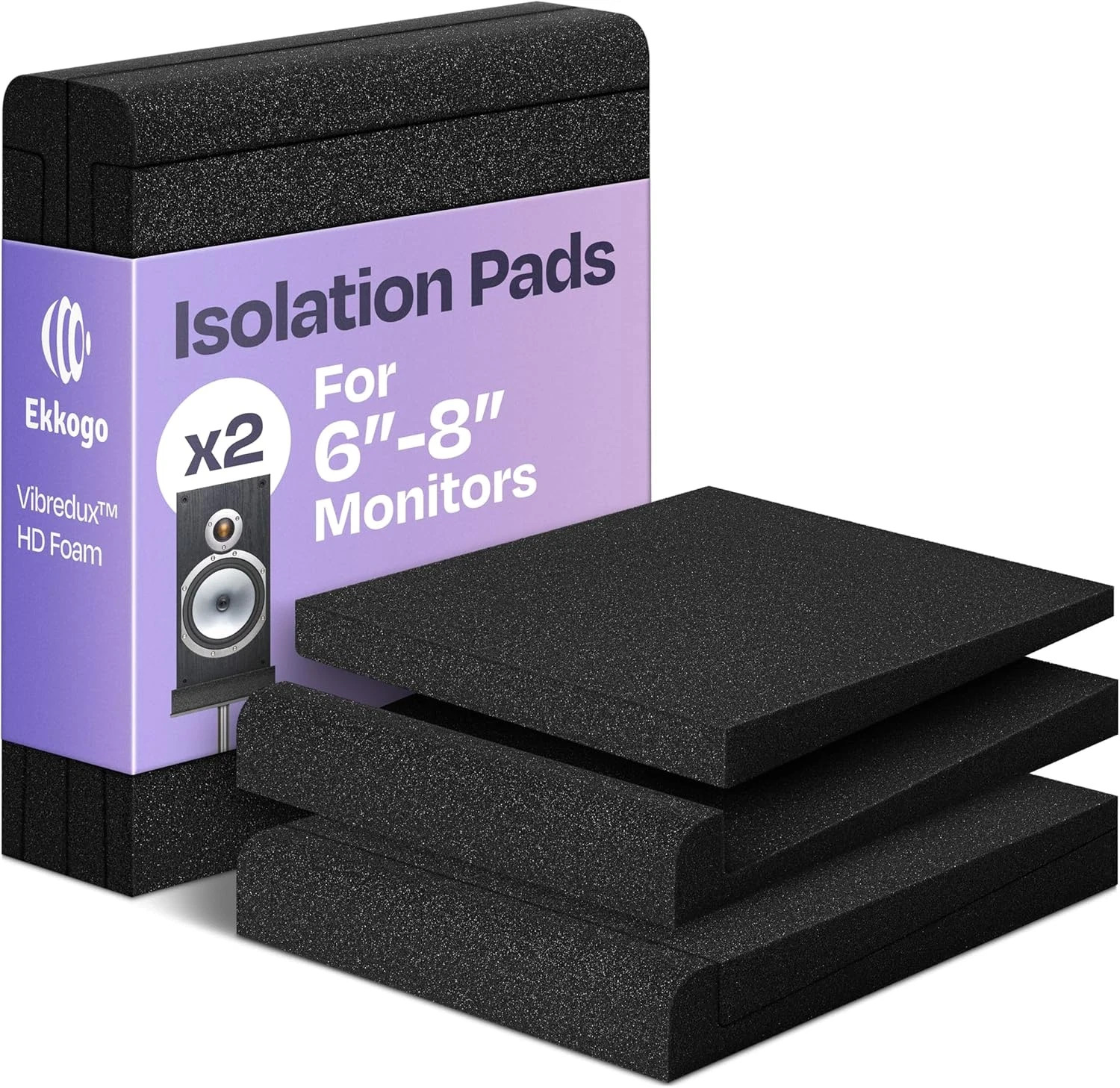 Pair of Studio Monitor Isolation Pads Premium Acoustic Foam to Elevate Audio Ide