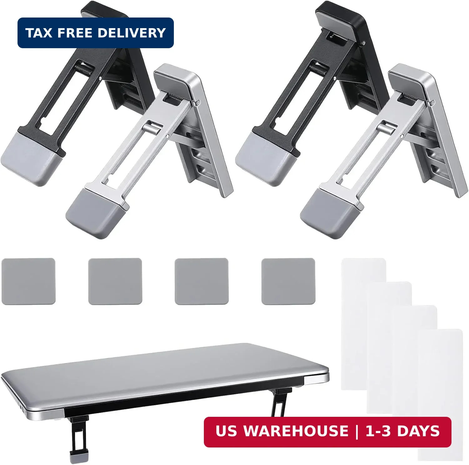 4 Pcs Portable Laptop Stand for Desk Foldable Keyboard Riser Stand Ergonomic Com