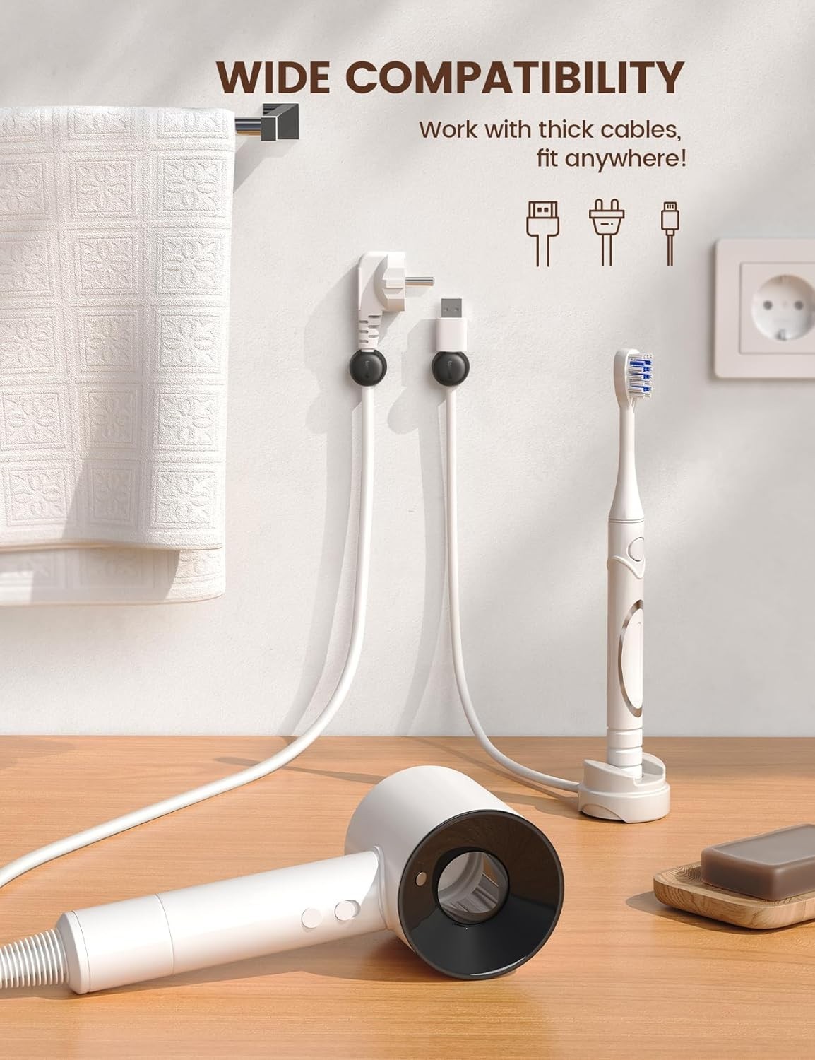 6-Pack Cord Organizers with Spring Lock – Keep Cables Neatly Managed