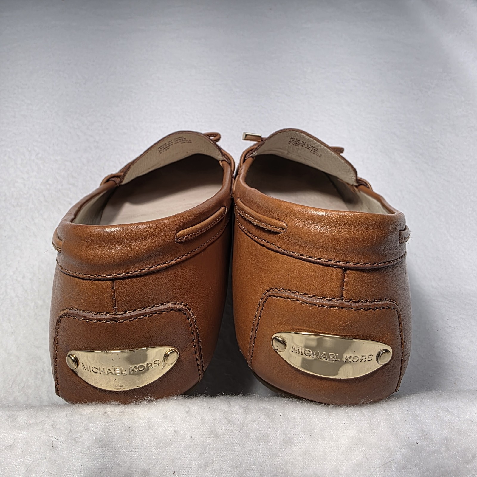 Michael Kors Women's Brown Leather Sutton Moccasin Flat Loafers Size 8.5