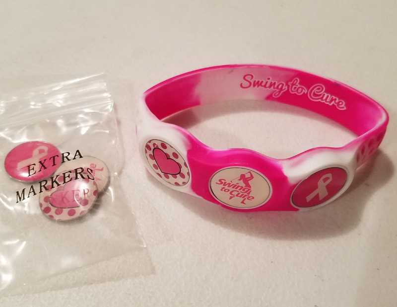 Wrist Skins Golf Ball Marker Bracelet,Pink,Swing to Cure,Breast Cancer, Small