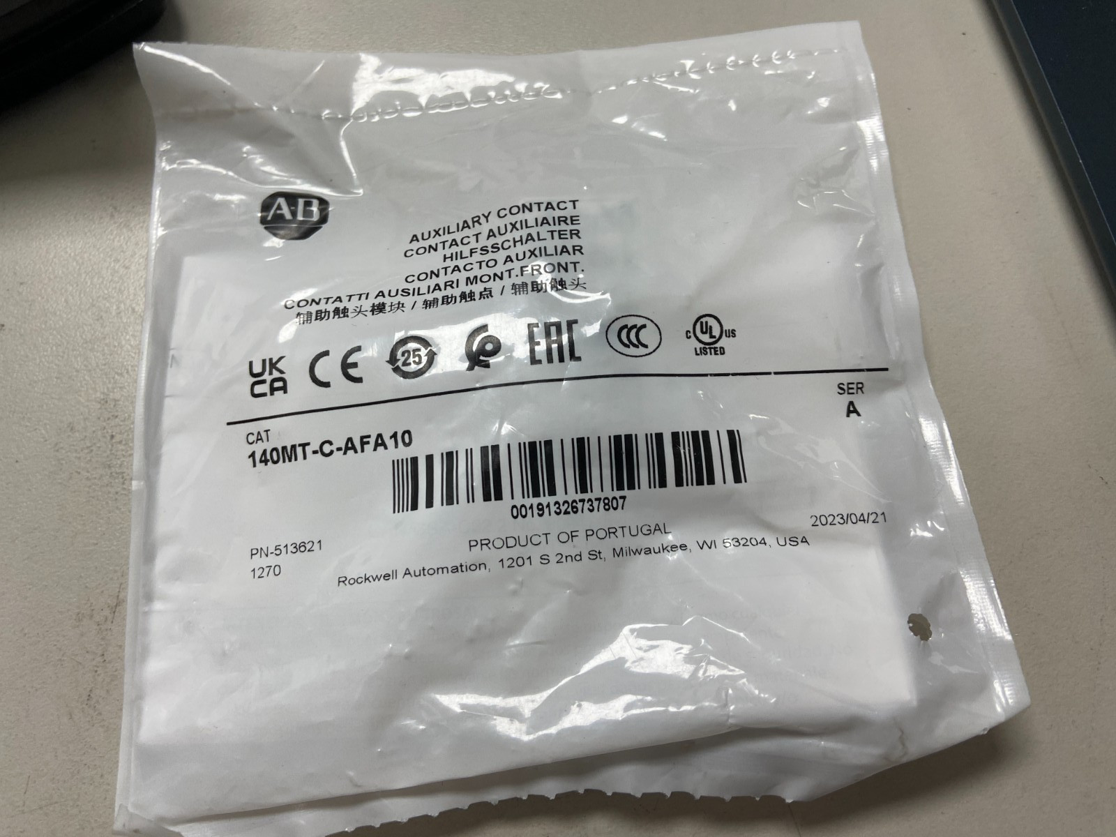 140MT-C-AFA10 Aux Block 1 NO 140MTCAFA10 New Sealed